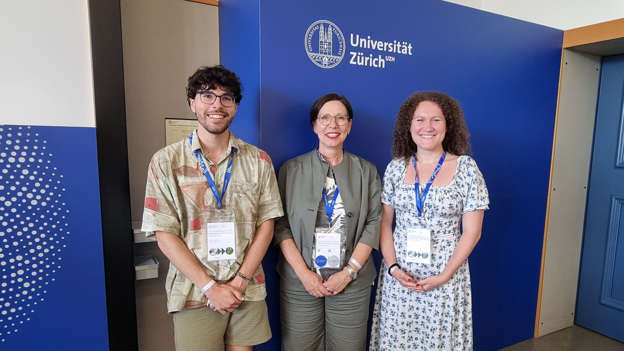 During the Una Europa General Assembly hosted by the University of Zurich in June 2024, Lars and Ladina took part as Student Board representatives in governance meetings, where they had the chance to represent and share the voices of UZH students. They also met and engaged with university leaders, including Gabriele Siegert, UZH’s Vice President for Education and Student Affairs.